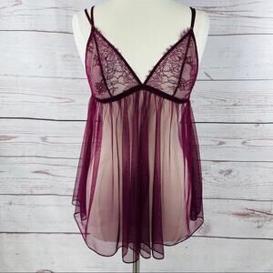 Victoria's Secret plum sheer lace negligee
